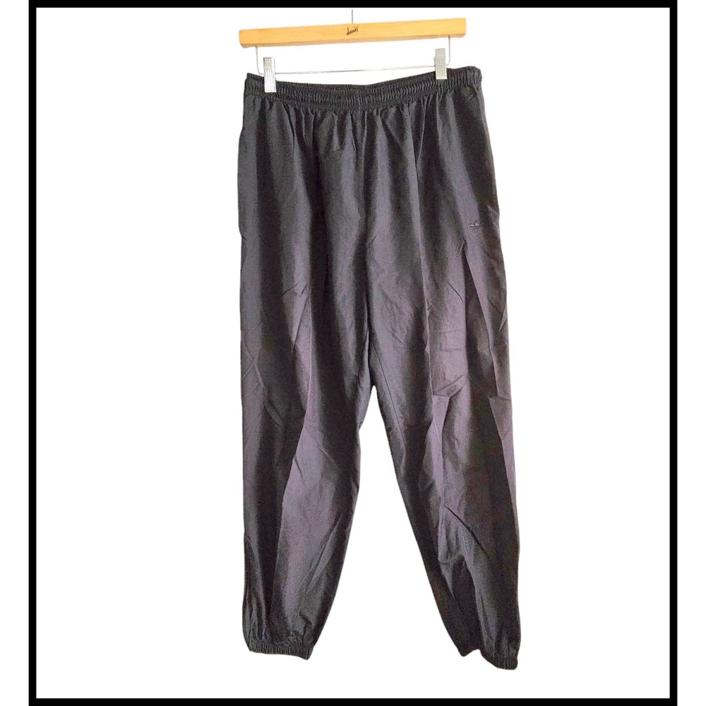 Adidas Track Pants Athletic Joggers Lightweight Casual Black Size M Trefoil